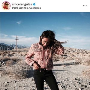 Free People Pink Bomber Jacket